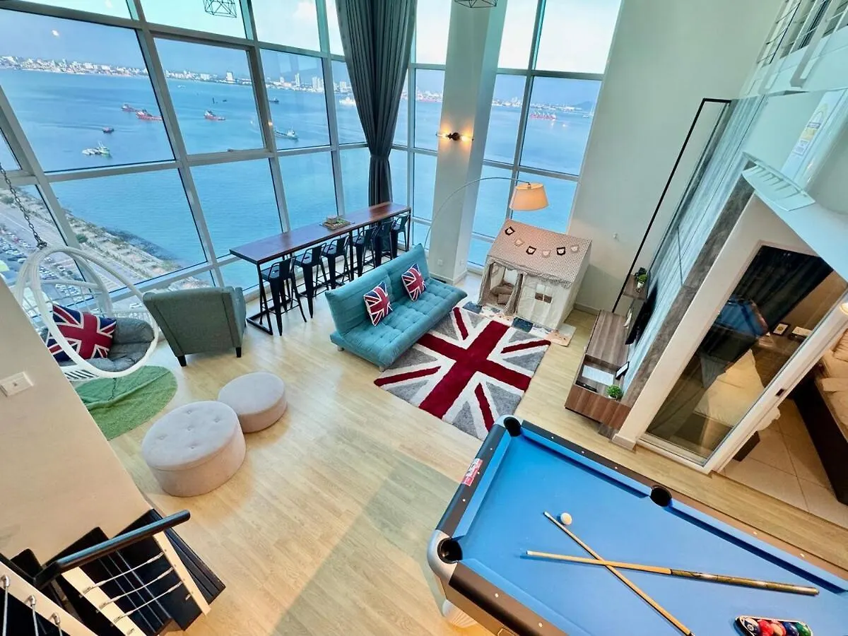 דירה Jelutong Maritime Suite #Pool Table #Kids Area #Full Seaview #Georgetown #6Pax #2Br2Bath #Private Host