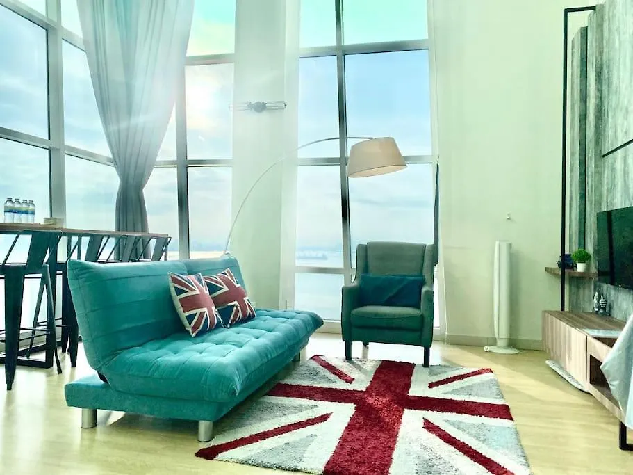 Apartment Maritime Suite #Pool Table #Full Seaview #Georgetown #6Pax #2Br 2Bath #1King 2Single 2Floor Mattress #Quality Well Maintained #Private Host Jelutong