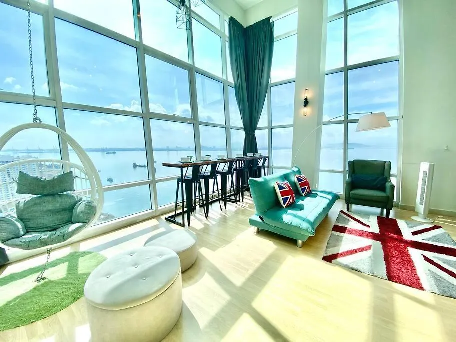 Apartment Maritime Suite #Pool Table #Full Seaview #Georgetown #6Pax #2Br 2Bath #1King 2Single 2Floor Mattress #Quality Well Maintained #Private Host Jelutong